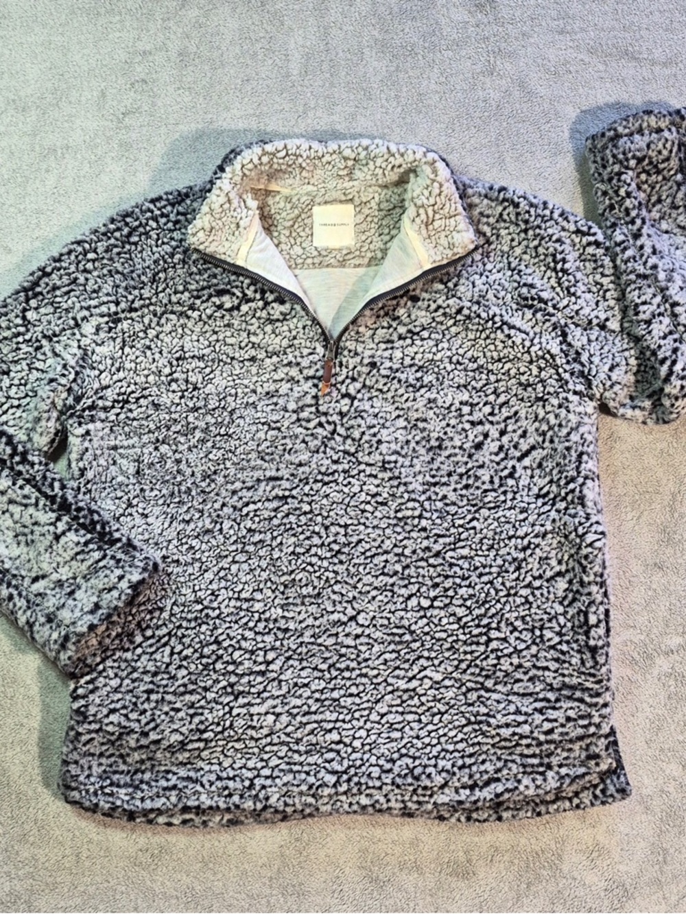 Women’s Cozy Sherpa Quarter-Zip Pullover Sweater - Gray